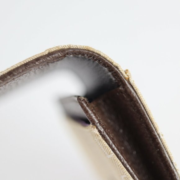 BVLGARI Bulgari Card Case 26549 Canvas Pigskin Beige Chocolate Logomania Foli... - Picture 7 of 9